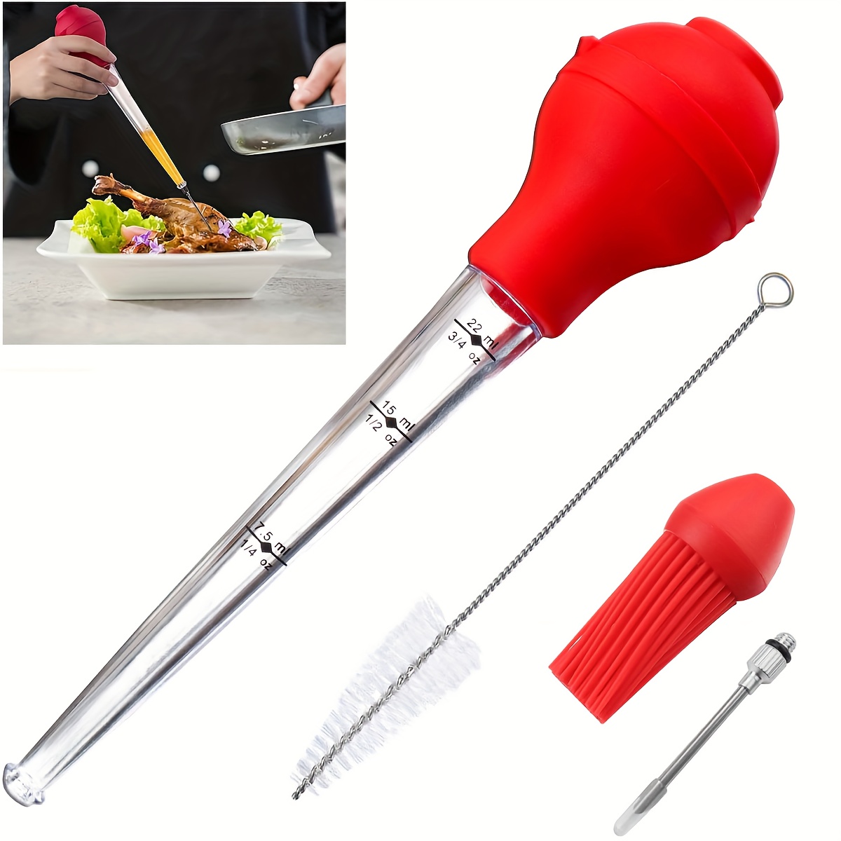 Stainless Steel Turkey Baster Baster Syringe for Cooking Meat