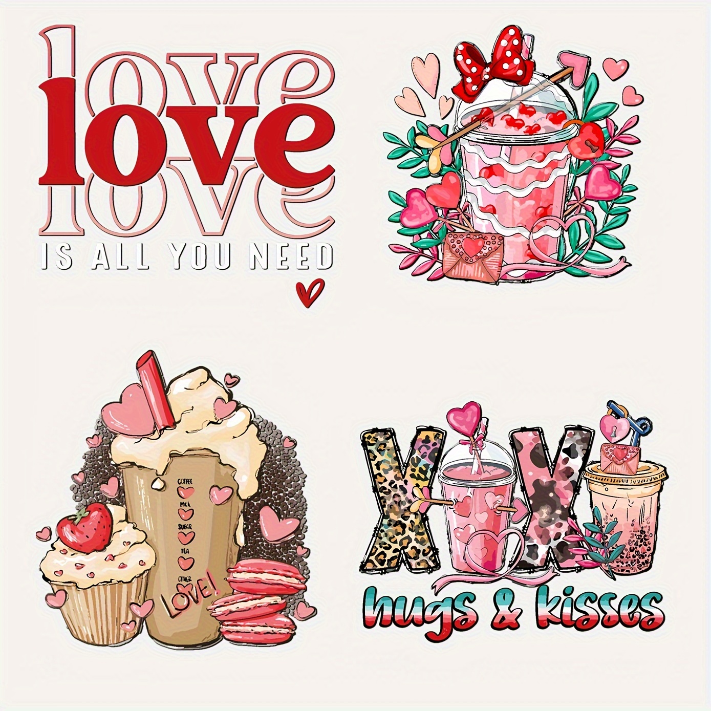 Valentine's Day Iron On Decals, Xo Love Heart Iron On Transfer Patches  Valentine Design Washable Heat Transfer Appliques Thermal Transfer Stickers  for