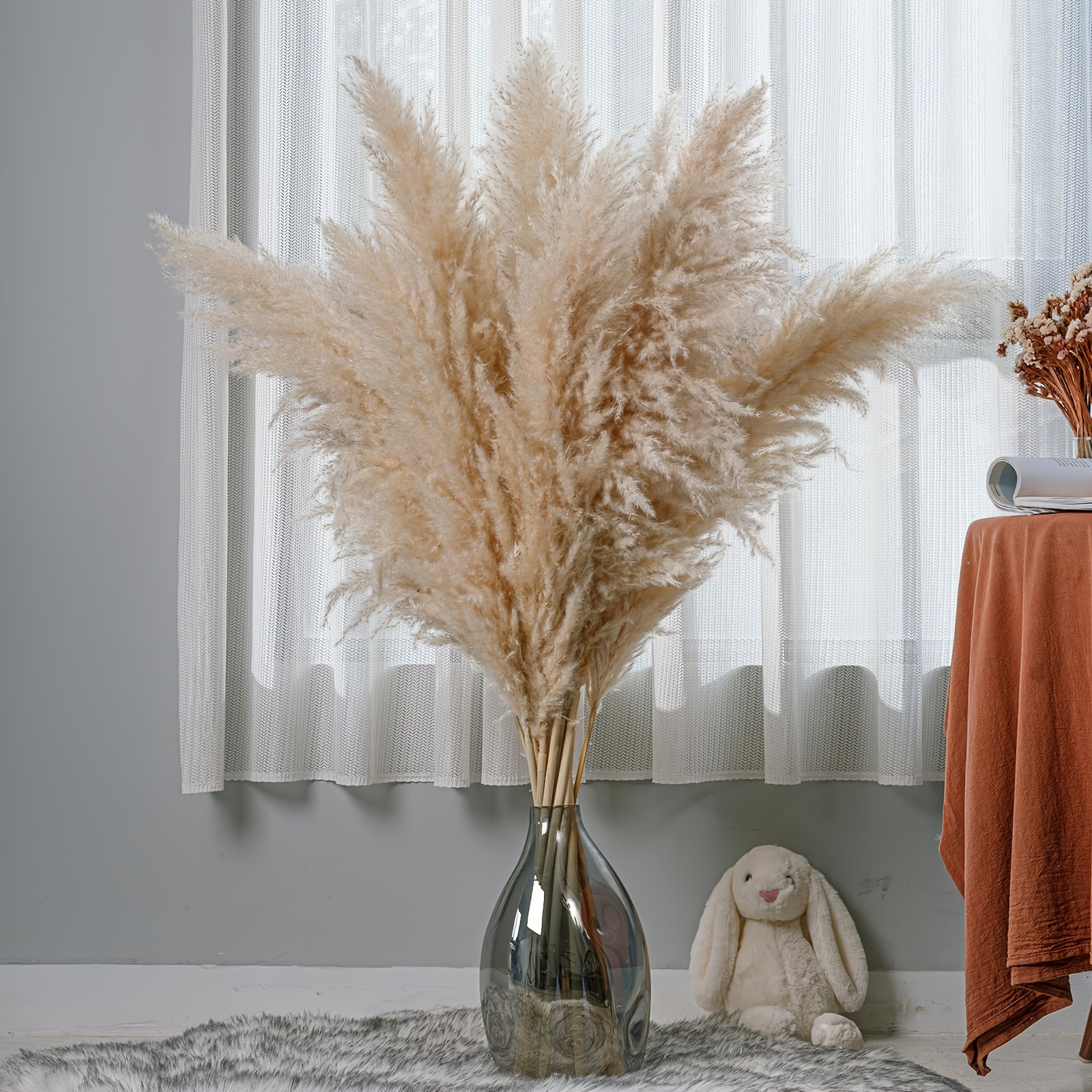 Fall Decor Natural Pampas Grass Bouquet Decorations - Temu