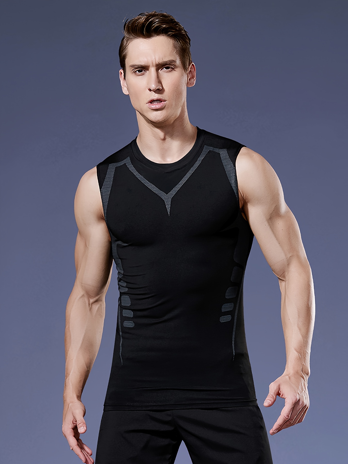 Men's Compression Elastic Sport Tank Top Vest Quick Drying - Temu