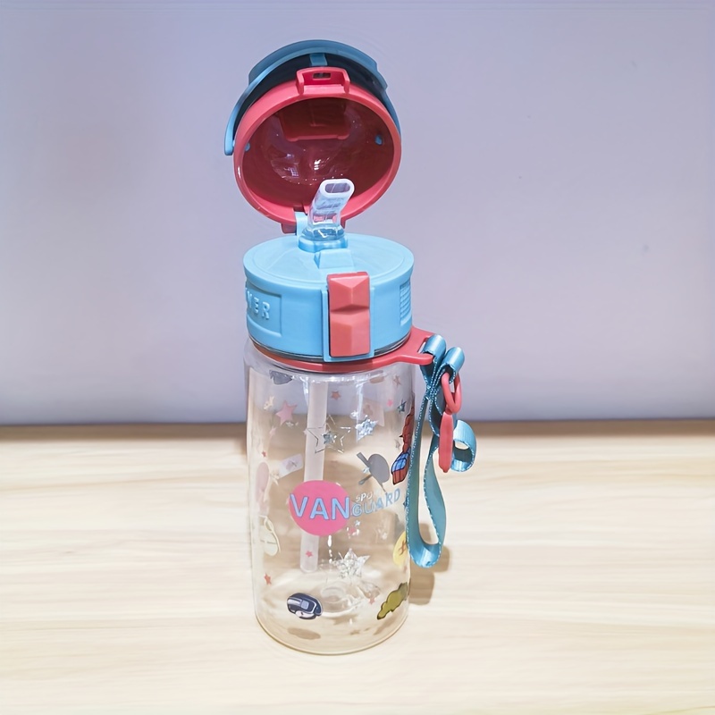 Plastic Cup with Straw Sports Water Bottle with Bouncing Cap