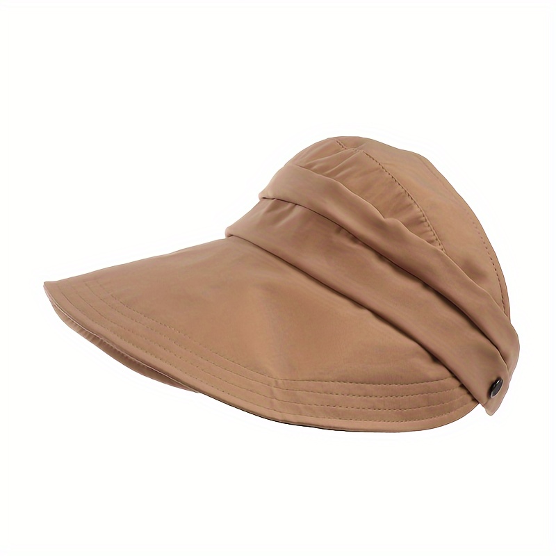 Wide Brim Sunscreen Visor Hat Solid Color Breathable Straw - Temu