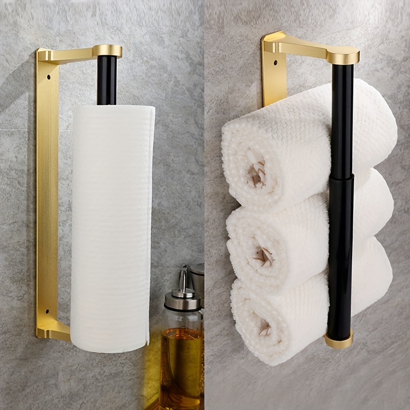 Paper Towel Holder Under Cabinet , Black Gold