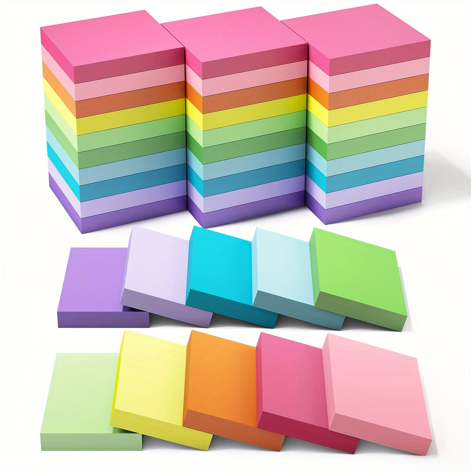 Sticky Notes 3x3 Self-stick Notes 6 Bright Multi Colors Sticky Notes 6 Pads  100 Sheet/pad,random Colors