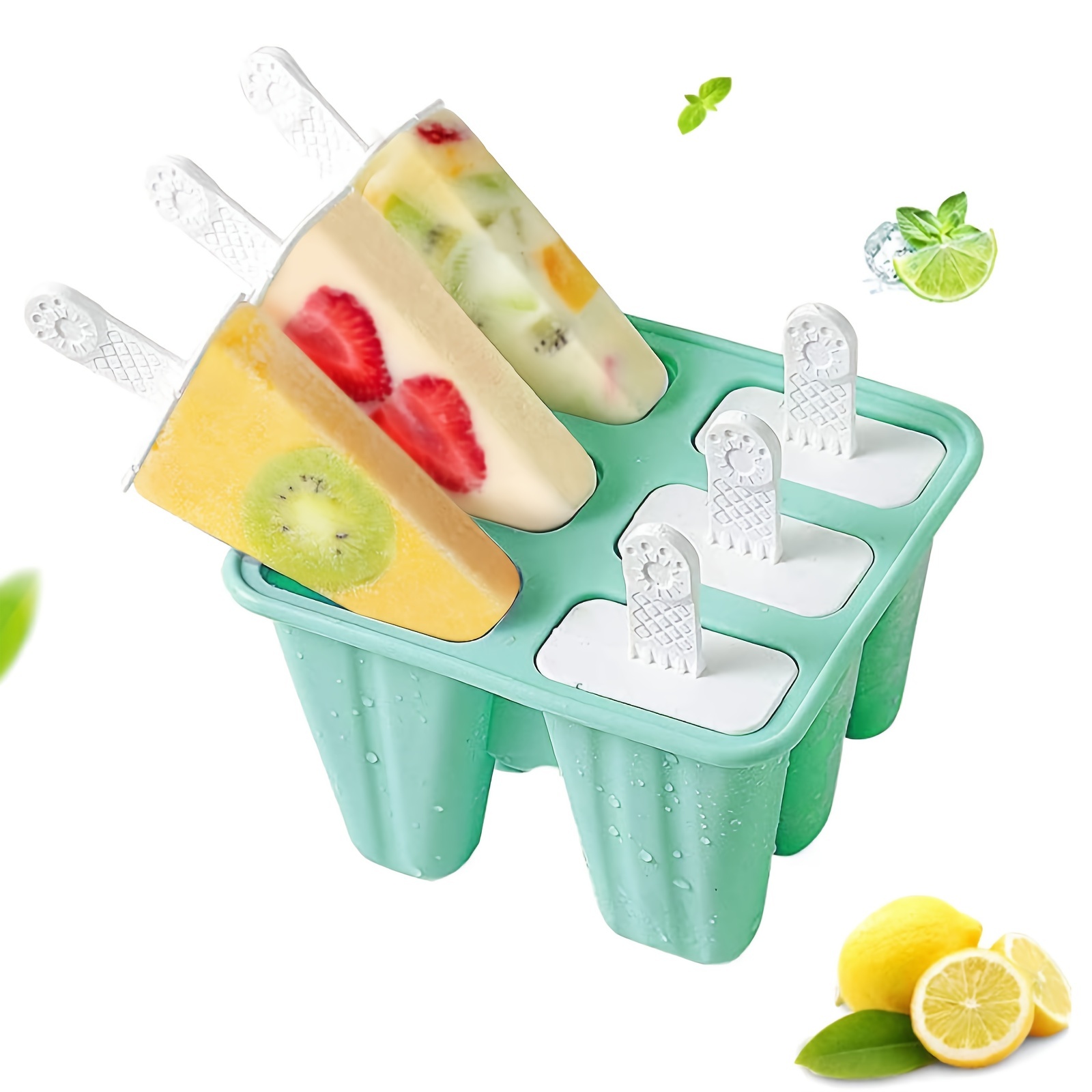 Silicone Popsicle Molds Bpa-Free Ice Pop Molds With Lids Packs Of