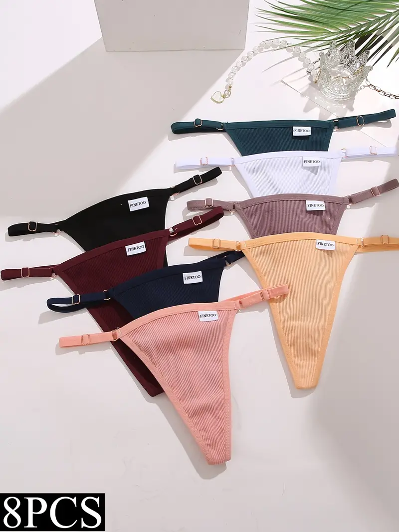Women's Adjustable Belted Sexy Ribbed Thong Panties - Temu Canada