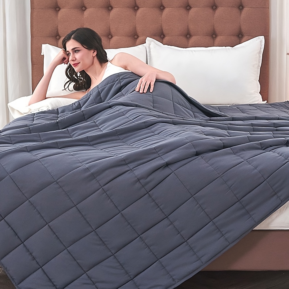 Weighted Blanket (dark Grey) Cooling Breathable Heavy - Temu Canada