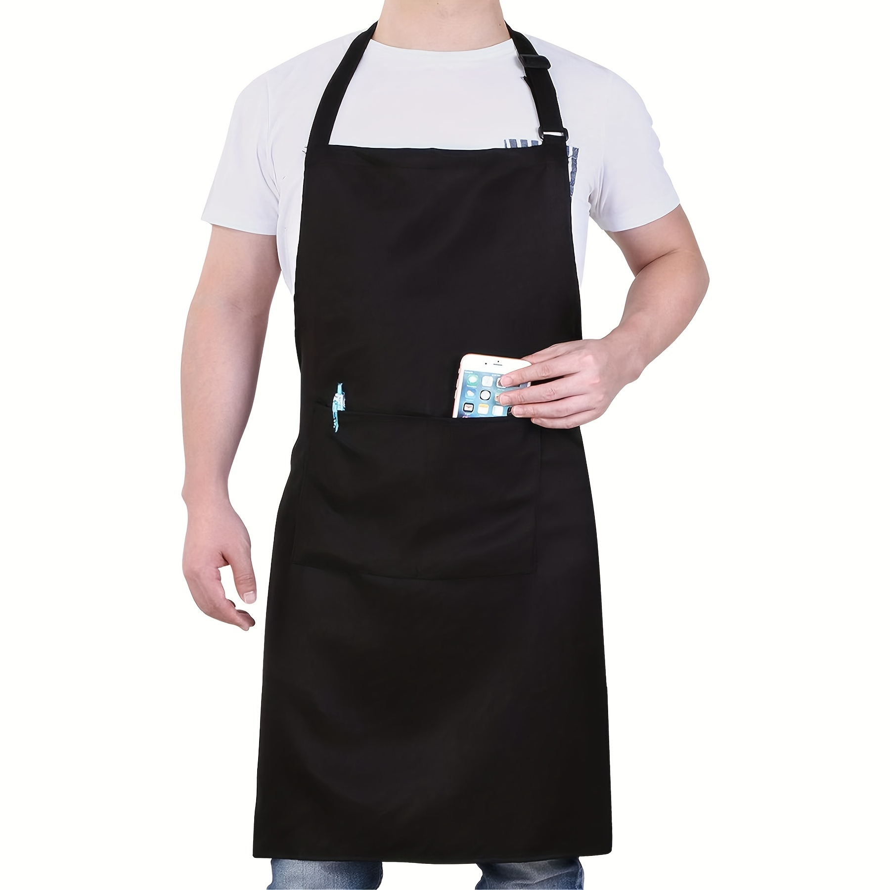 Polyester Apron Unisex Adjustable Cooking Apron Household - Temu