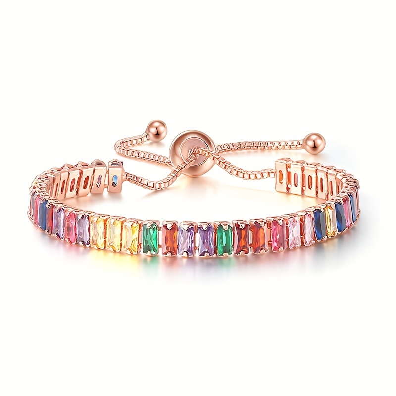 

Women's Colorful Zircon Bracelet Crystal Tennis Birthday Party Holiday Gift