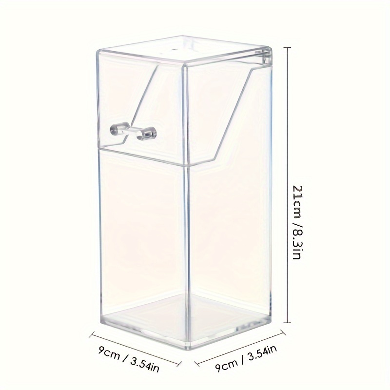 Acrylic Makeup Brush Holder With Dustproof Cover - Square Cosmetic Organizer For Brushes, Eyebrow Pencils & Jewelry Storage
