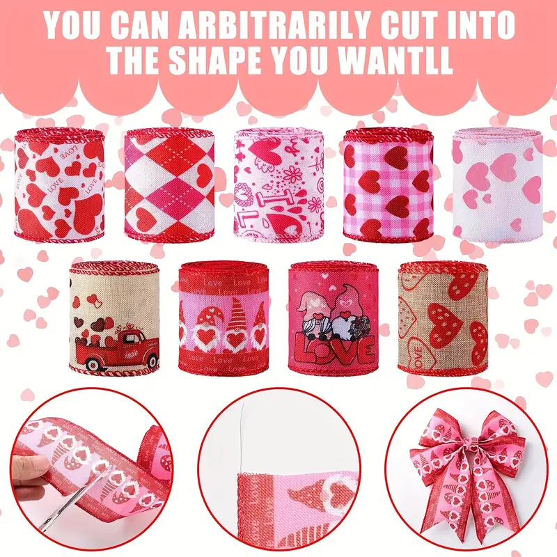 Valentine's Ribbon, Heart Ribbon, Scattered Red Hearts, Red Hearts,  Valentine Ribbon, Hair Bow Ribbon, Wholesale Ribbon, PER YARD - Jennifer's  Goodies Galore