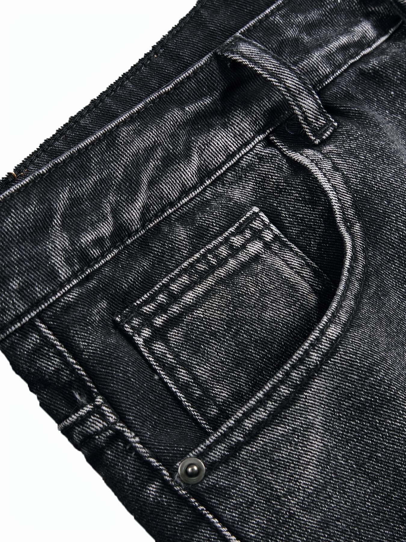 Men's Patchwork Ripped Jeans Casual Street Style Distressed Denim Pants