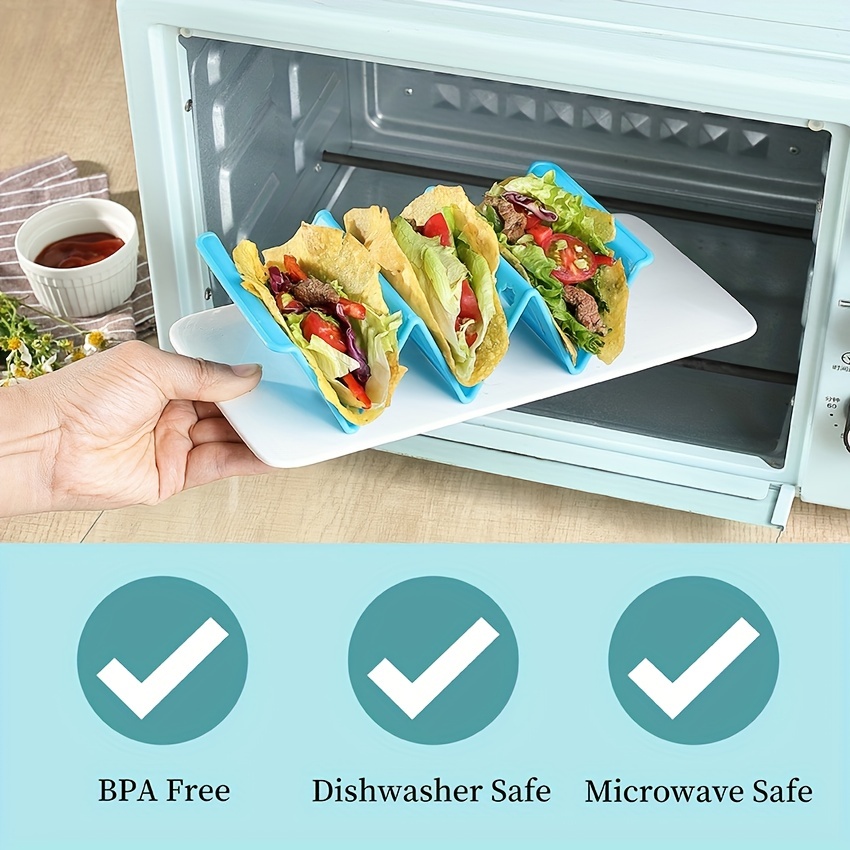 Colorful Taco Holder Premium Large Taco Tray Plates Pp Taco - Temu