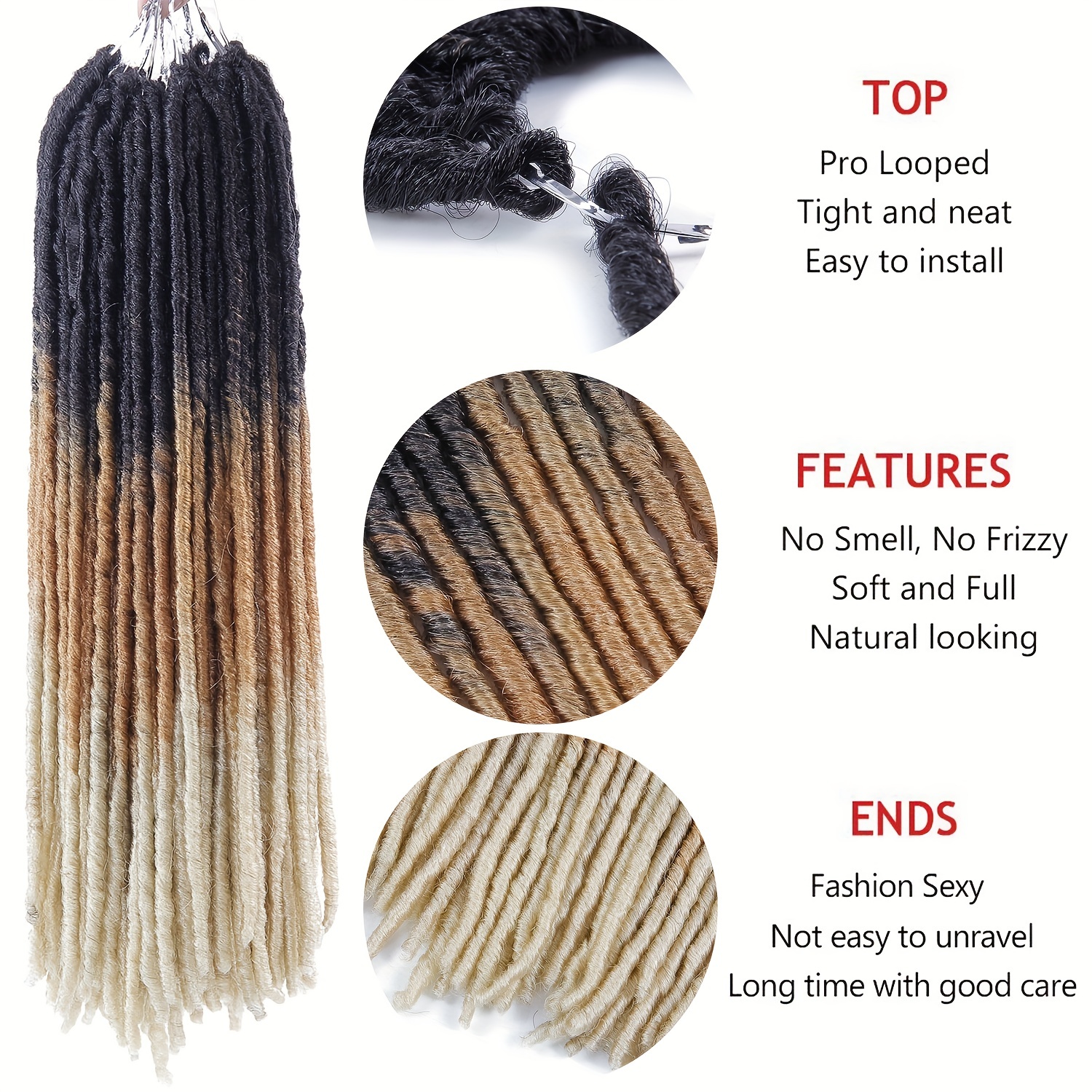 Ombre Synthetic Crochet Braids Hair Braiding Hair Extensions - Temu