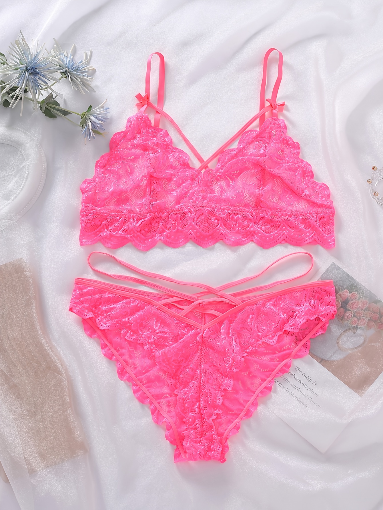 Lace to Lace Scalloped Bralette and Panty Set