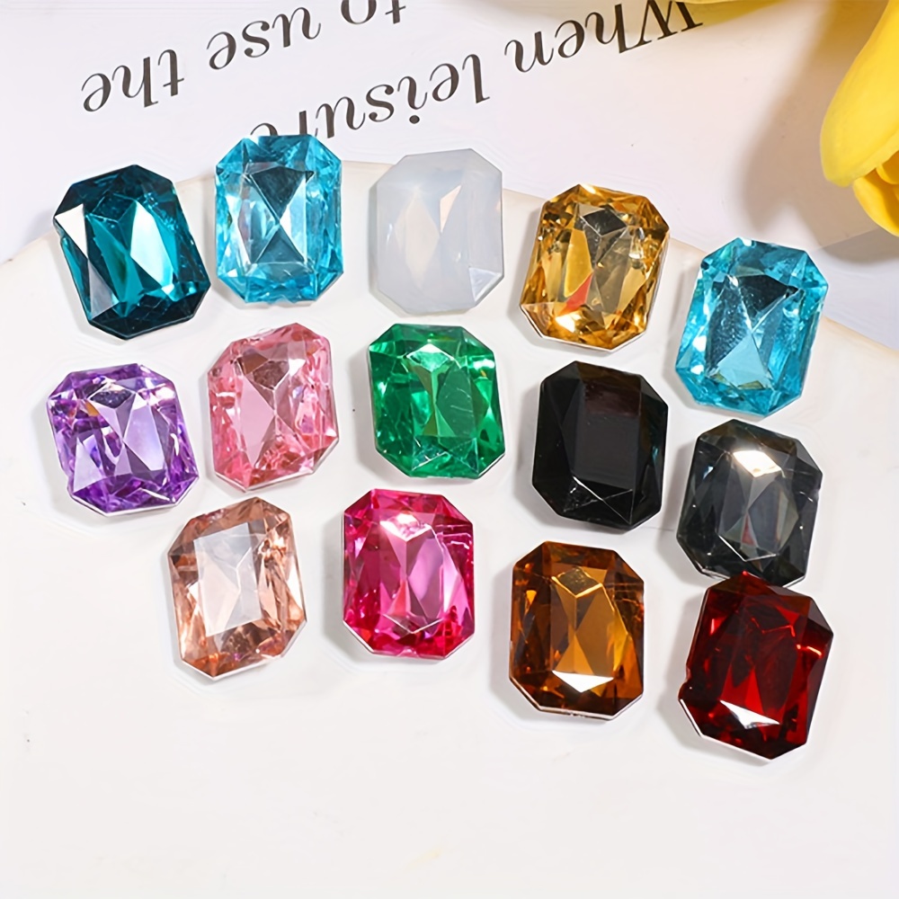 

50pcs 1.8cm/0.7in*1.3cm/0.51in Rectangle Acrylic Charms For Necklace Jewelry Making