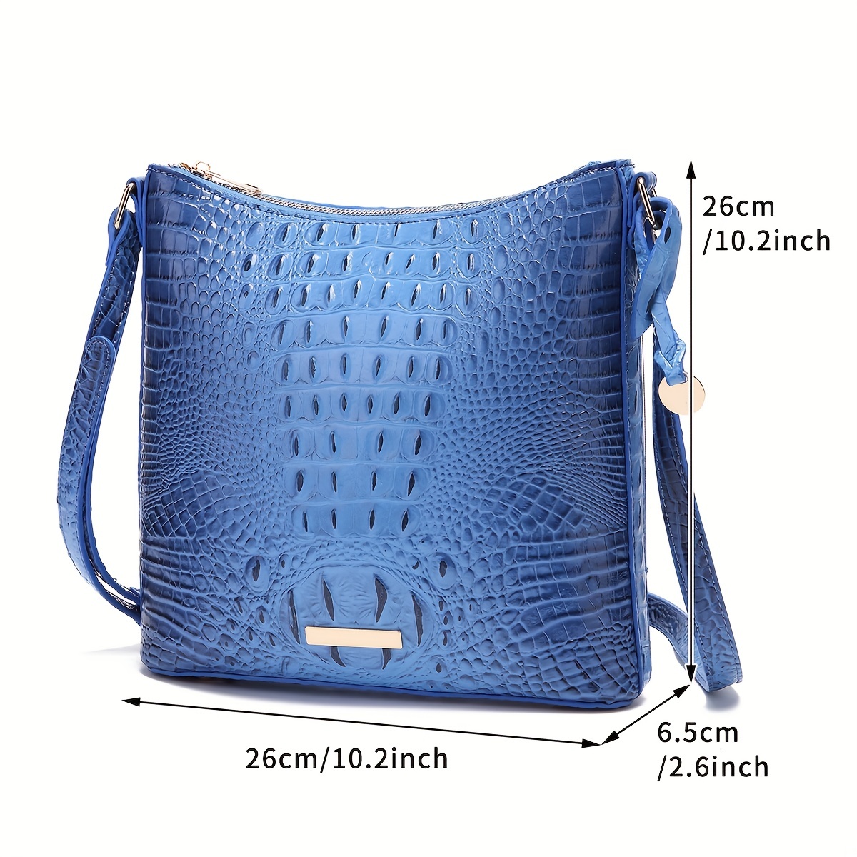 Luxury Crocodile Pattern Handbag, Retro Genuine Leather Purse, Women's  Classic Boston Bag & Shoulder Bag - Temu Japan