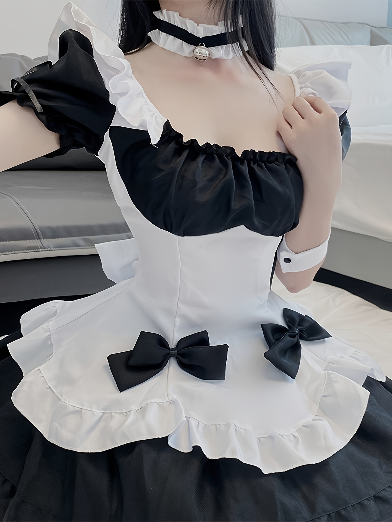 Women Sexy Lingerie Set Lolita Cosplay Ruffle Teddy Outfit Bra and Pantie  Nightie with Suspender Stocking (Cute White) : : Clothing, Shoes &  Accessories