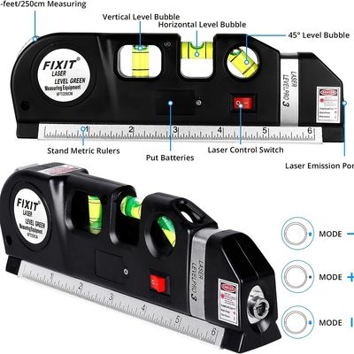 laser level semlos multipurpose line laser leveler tool cross line lasers with 8ft 2 5m standard measure tape and metric rulers for hanging pictures tile walls