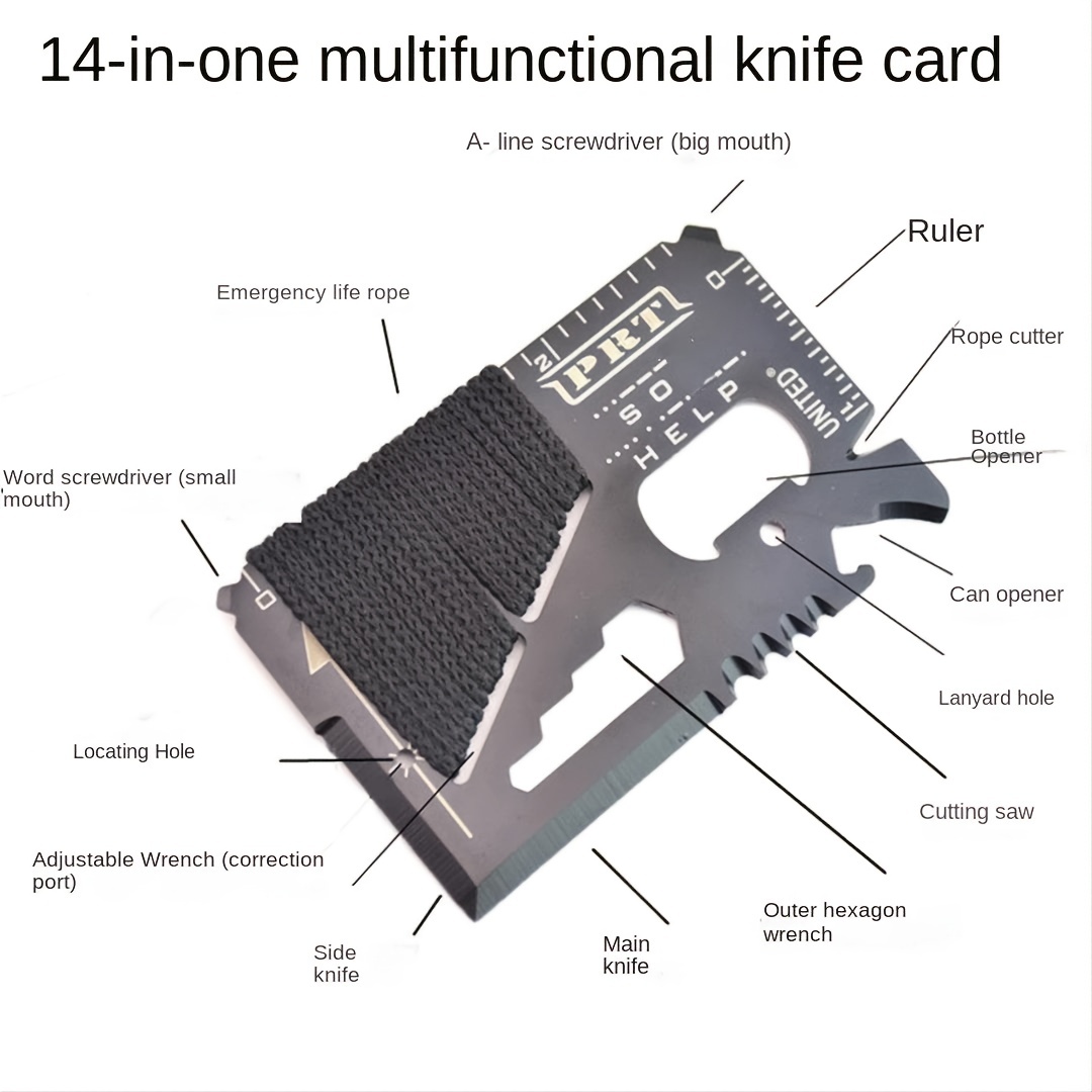 14 in 1 Multifunctional Tool for Outdoor Camping Survival