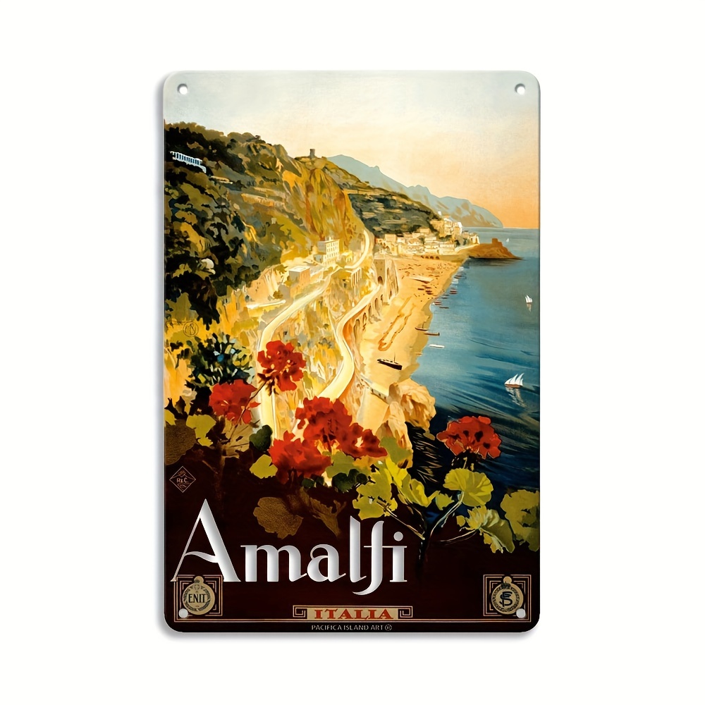 Amalfi Italia Campania Italy Vintage Travel Poster - Temu