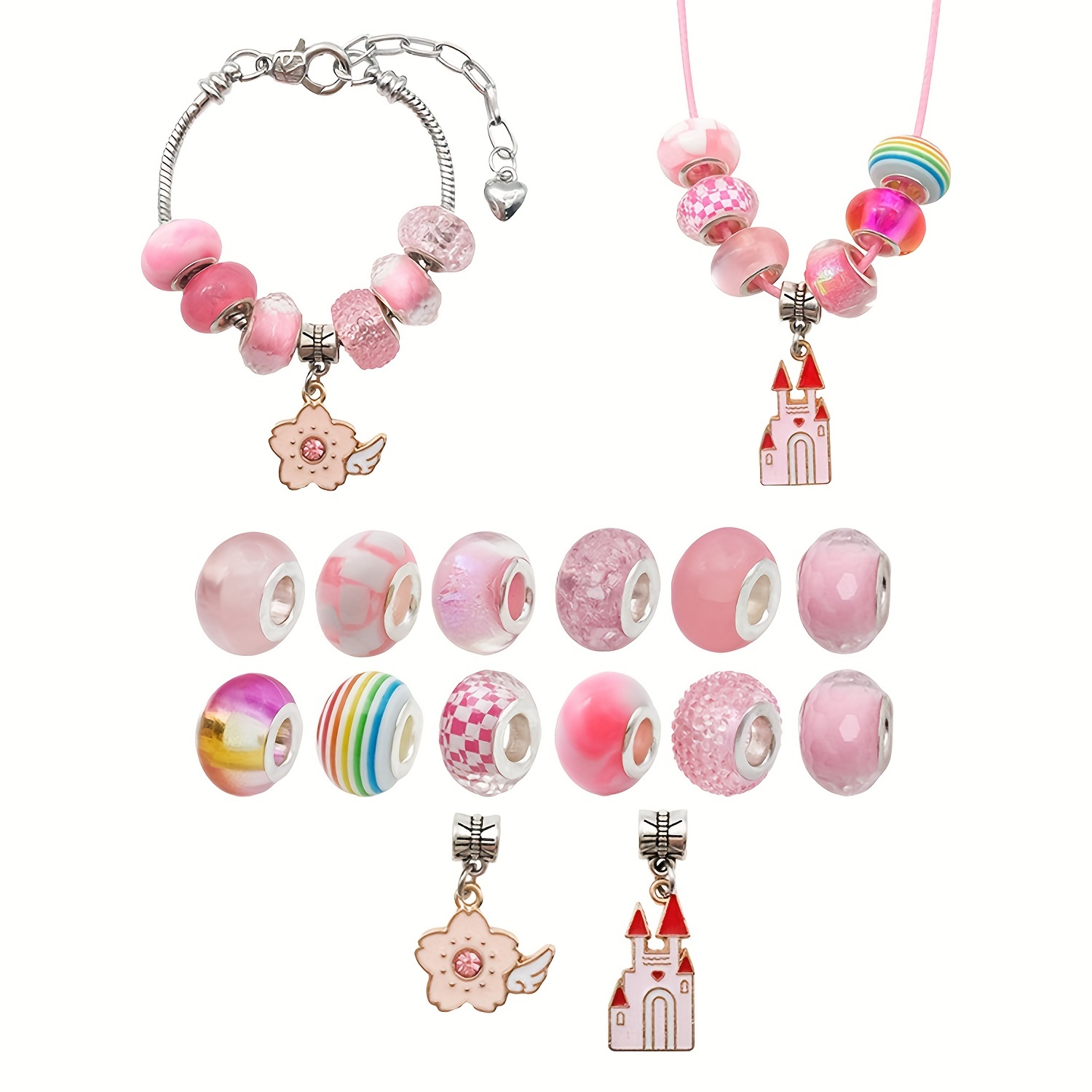 DIY Bracelet Making Kit for Girls, Charm Bracelets Kit with Beads, Pendant  Charms, Bracelets and Necklace String for Bracelets Craft & Necklace  Making, Gift Idea for Teen Girls 