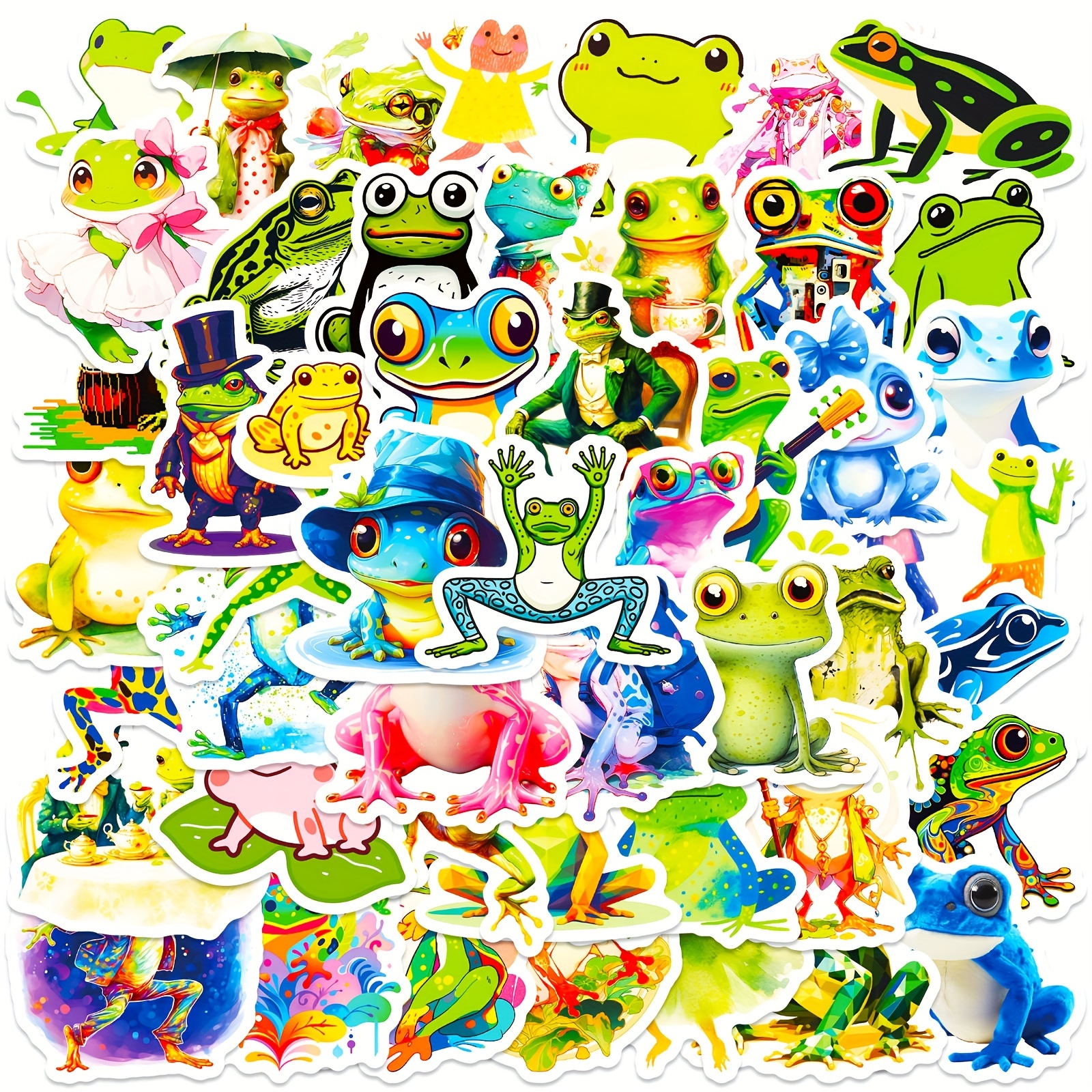 Kawaii Frog Stickers Cartoon Animal Cute Frogs Graffiti - Temu