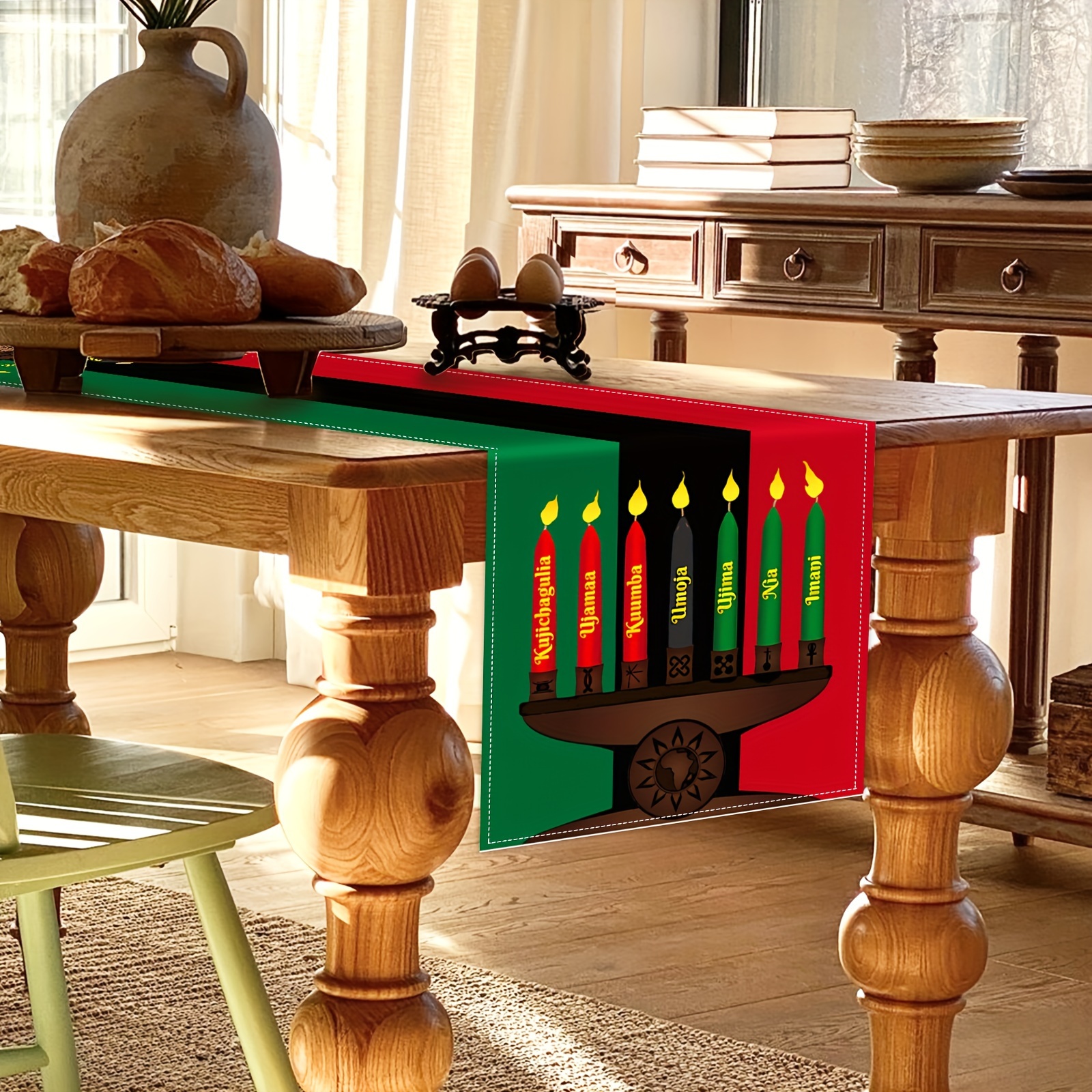 Table Runner, Kwanzaa Table Runner, African American Afro Heritage