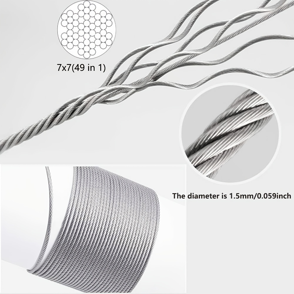 JIZZU 37Pcs PVC Coated Garden Wire Kit for Wisteria Support, Heavy Duty 304  Stainless Steel Cable Rope Kit, Suitable for Anti-rust Heavy Duty Garden  Wire, Picture Wire Kit & Climbing Plants 