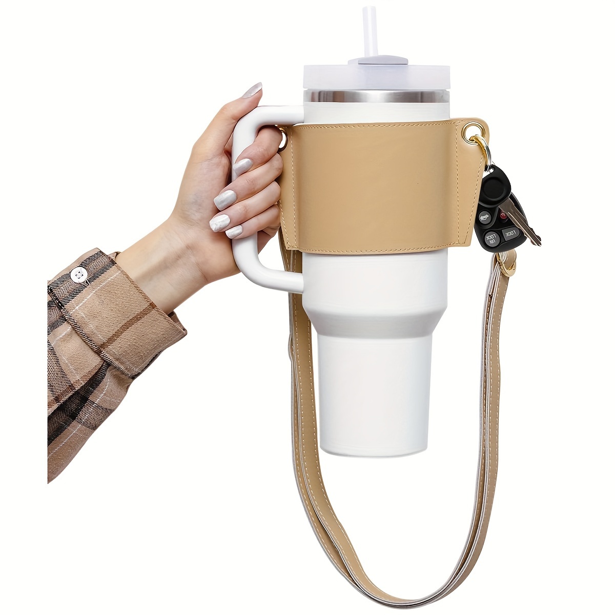 Handwoven Water Bottle Holder with Adjustable Strap – Traveling