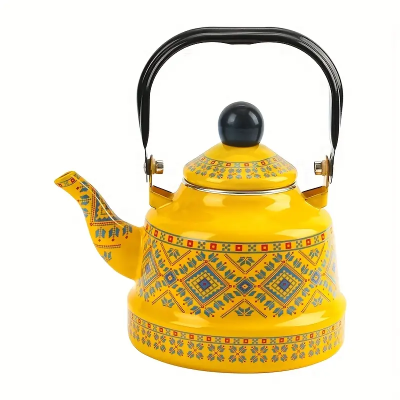 1.1l Enamel Pot Hand Tea Kettle Induction Cooker Gas Stove Red
