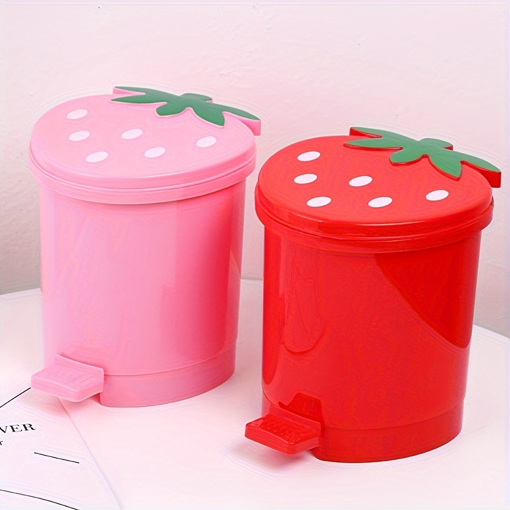 VORHOT - Mini poubelle de table avec couvercle à déplier - 2 l - Petite avec  2 rouleaux de sacs poubelle - Design compact - Mini poubelle cosmétique -  Poubelle de table