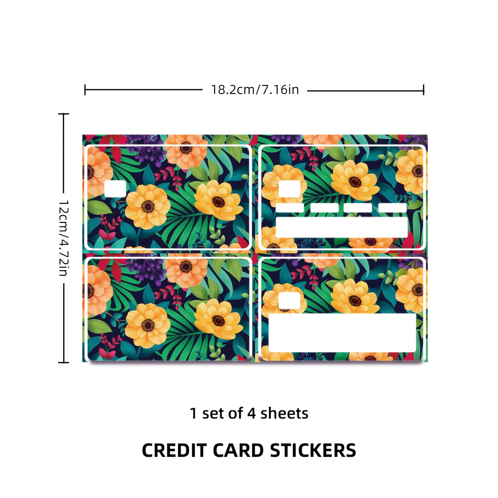 4 Stück/set Kreditkarten-aufkleber, Muster Selbstklebend, Öl-  Schmutzabweisend, Leuchtende Farben, Leicht Anzubringen, Nicht Leicht  Verformen, Kostenloser Versand Neue Benutzer