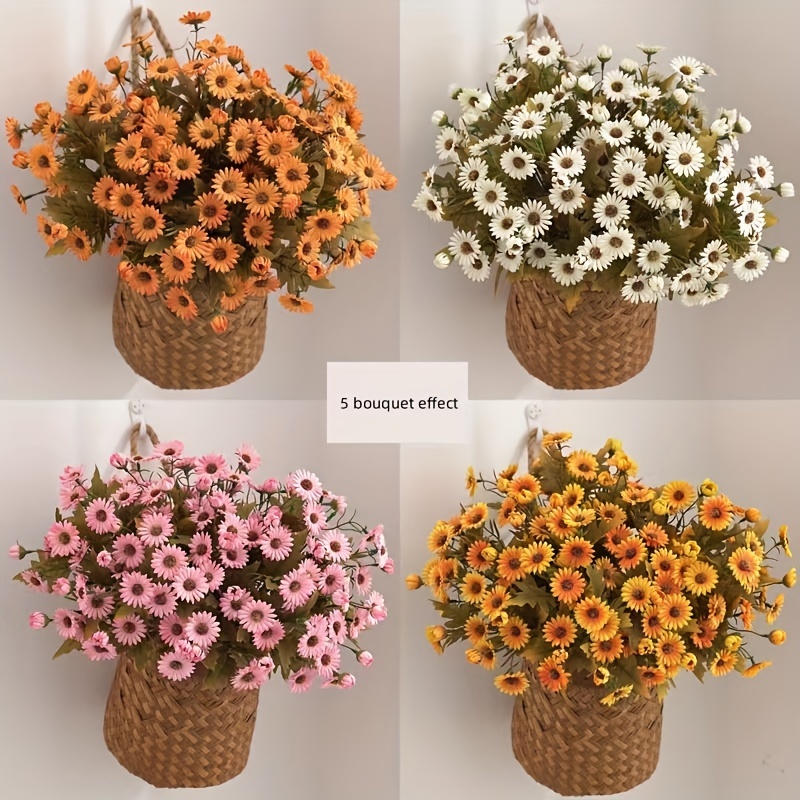 Flores secas artificiales, 30 unidades, flores secas decorativas, ramo  pequeño de margaritas, flores naturales para decoración del hogar de bodas