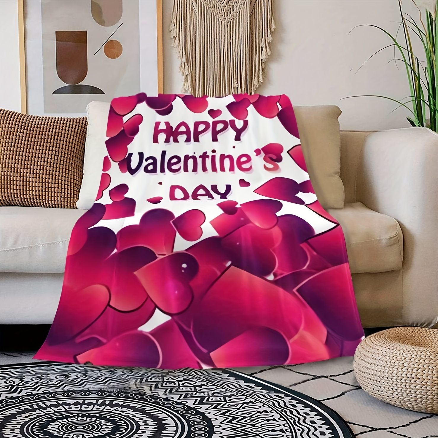 Heart best sale print blanket