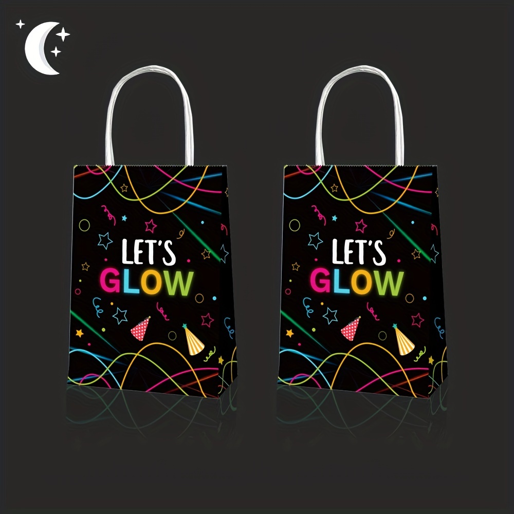 Glow in The Dark Gift Bags, Creative Unique Party Favor Bags Treat Bags for Birthday Party Supplies(12pcs)