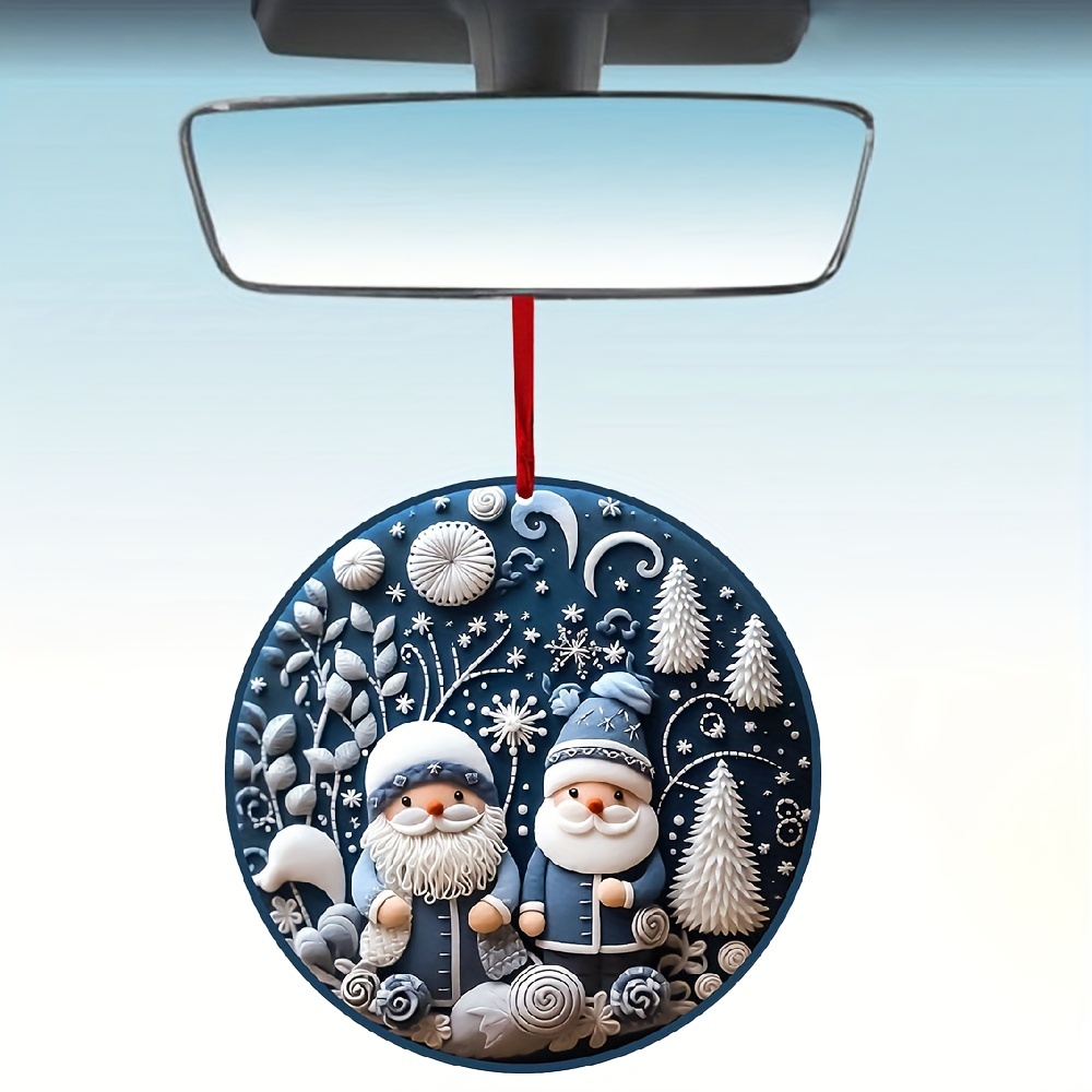 2pairs Children's Acrylic Santa Claus & Snowman Shaped Pendant