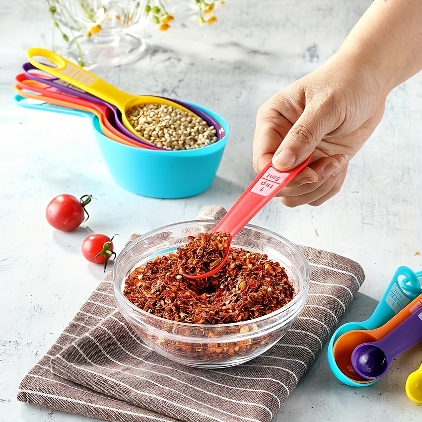 Tasty 10-Piece Measuring Cup and Spoon Set, Multi-Color 