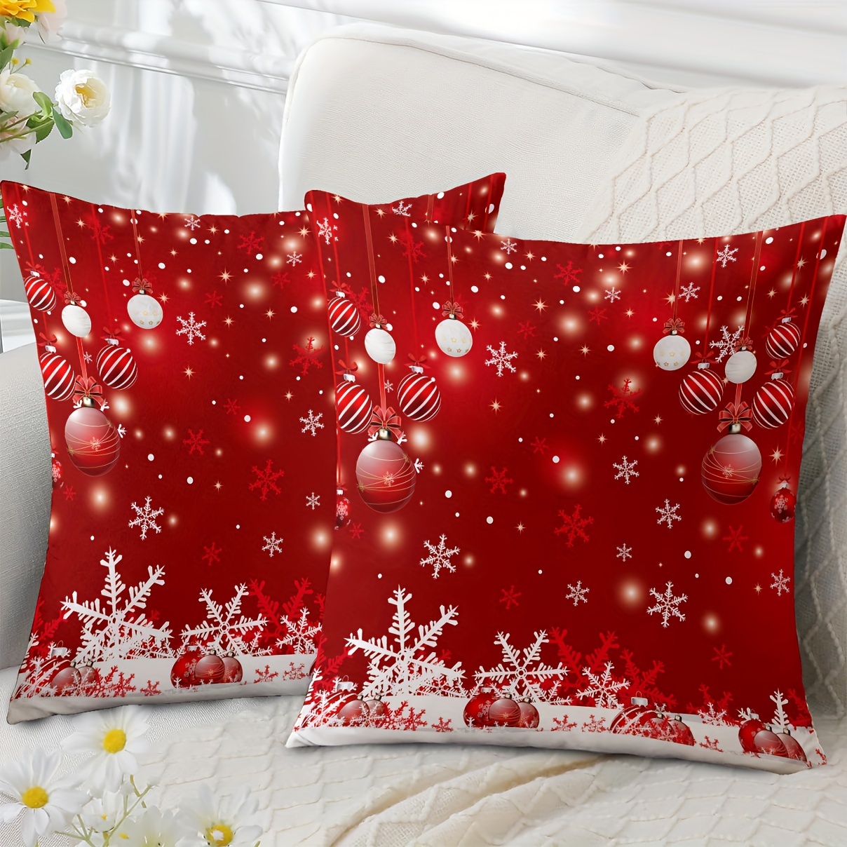 Christmas Throw Pillow Covers Christmas Decorations - Temu