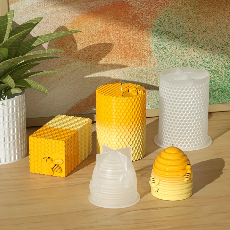 3d Honeycomb Silicone Candle Mold For Homemade Beeswax - Temu
