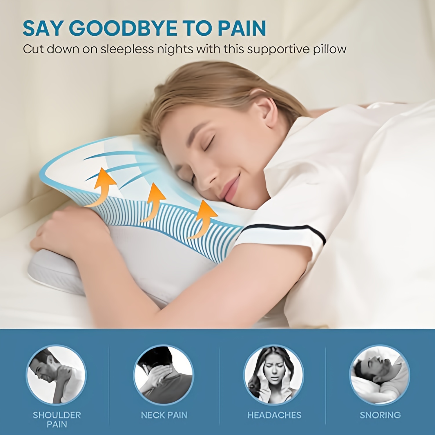 1pc Cervical Pillow Nackenentspannung Kontur Memory Foam - Temu