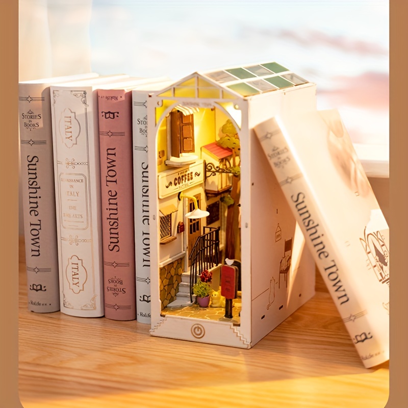 Book Nook DIY Noël Maison de poupées en Bois Kit Maison Miniature a