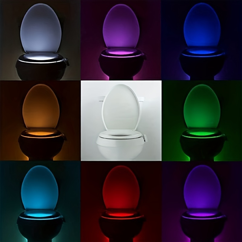 8 color Bathroom Night Light Pir Motion Sensor Light Led - Temu