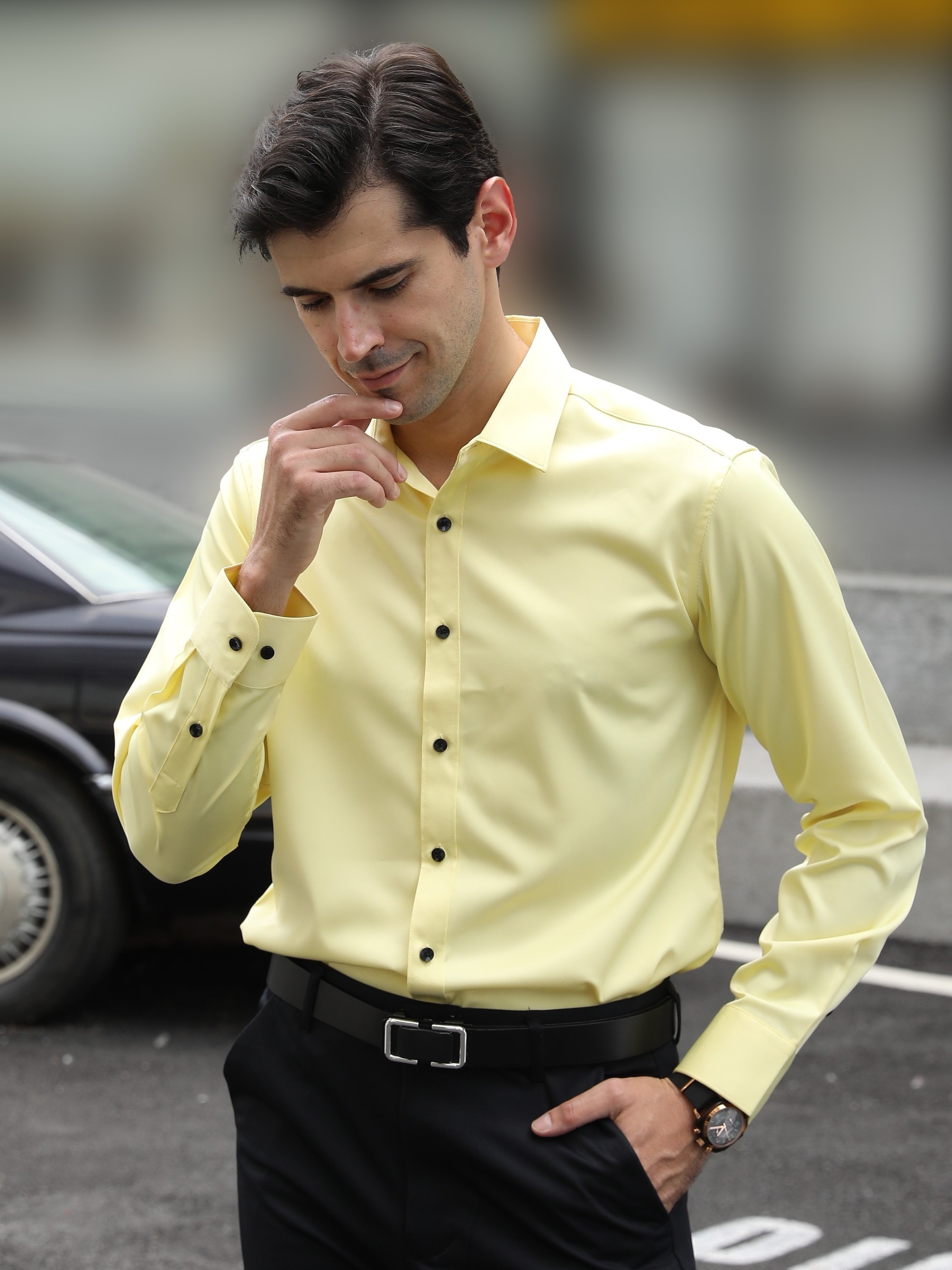 bright yellow shirt mens