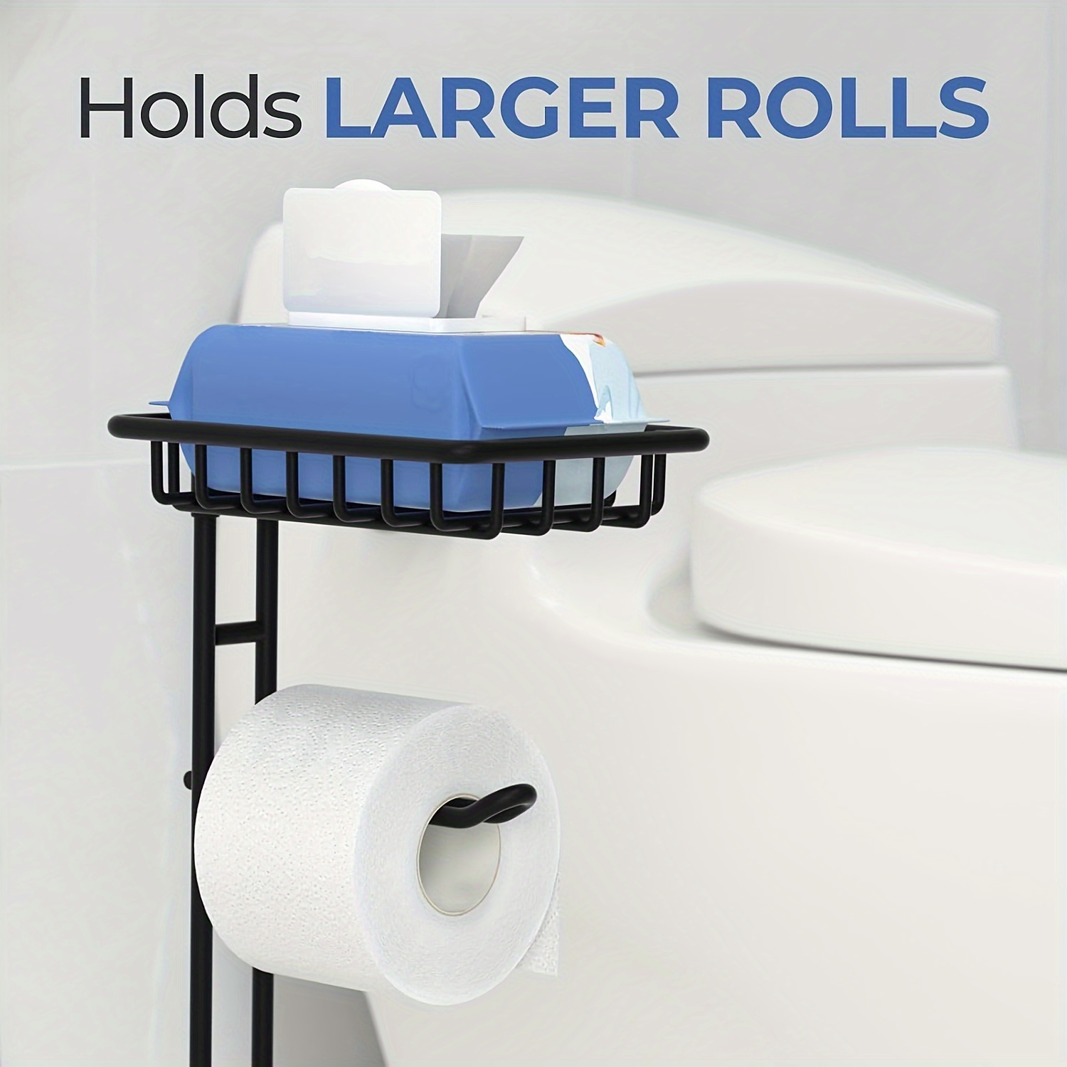 Toilet Paper Holder Freestanding Toilet Tissue Roll Holder Stand Heavy Duty