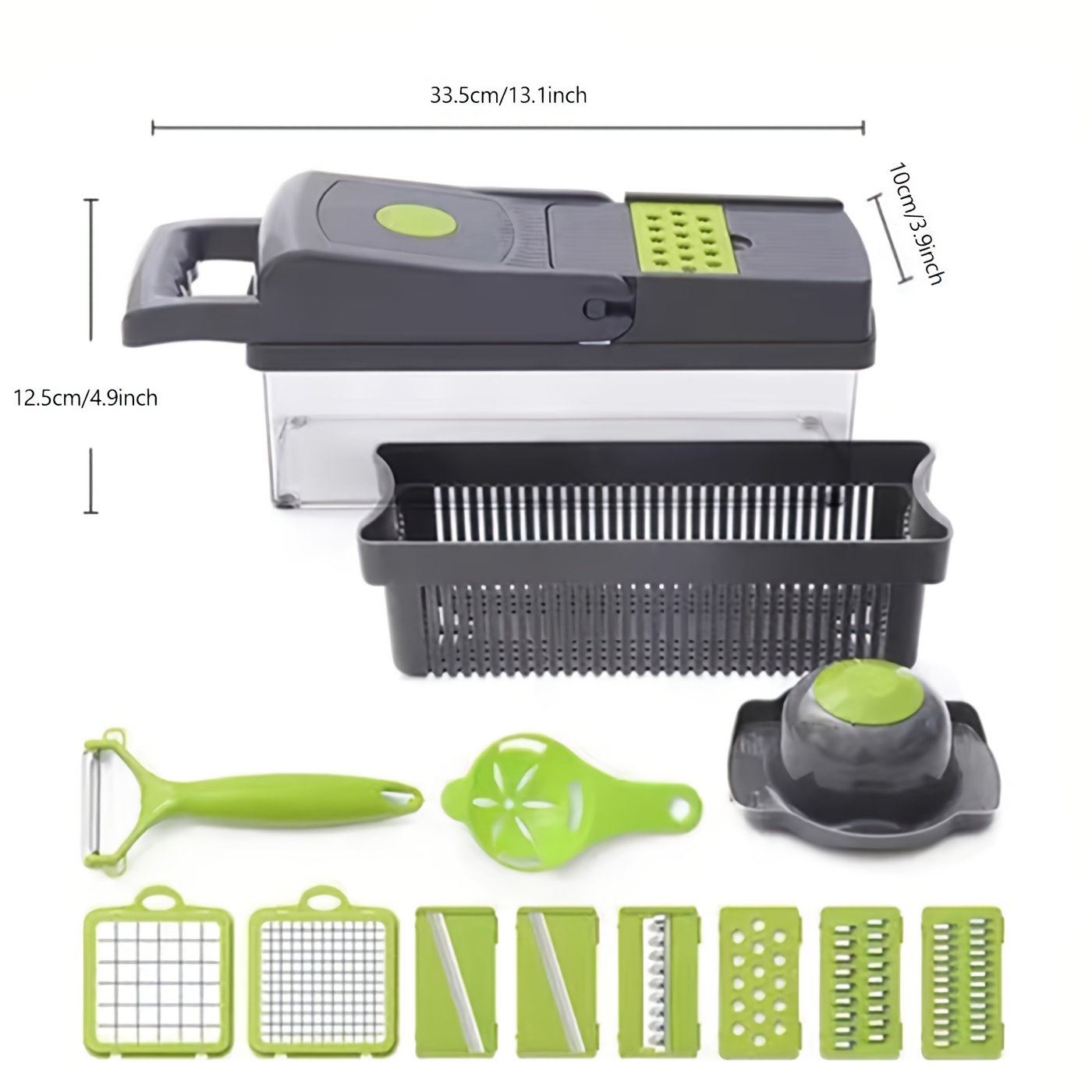 Vegetable Chopper, Pro Onion Chopper, Multifunctional 13 in 1 Food Chopper,  Kitchen Vegetable Slicer Dicer Cutter,Veggie Chopper With 8 Blades,Carrot