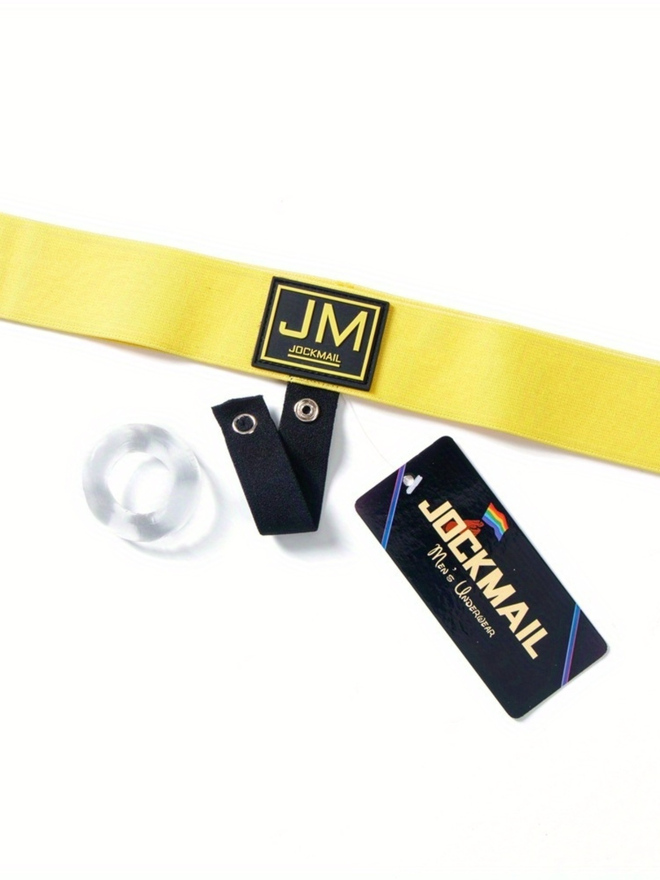 JM Men's Low Waist Lifting Ring Underpants, Detachable Soft Silicone Ring  Thongs For