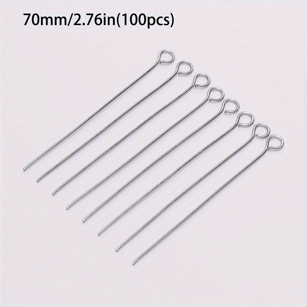 100pcs 15mm-70mm Accessories Jewelry Beading Material Stainless Steel 9-character Needle Nine-character Needle Small Jewelry Accessories