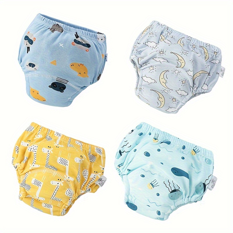 100)4PC/S Baby Training Pants Potty Training Underwear Toddlers Boys Girls