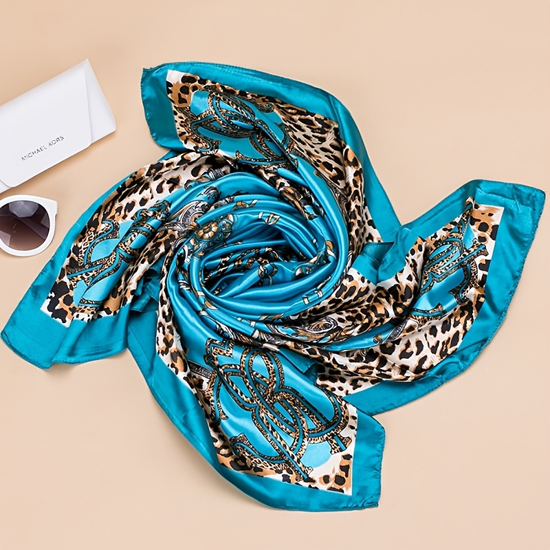 Leopard chain Silk Scarf Women main image 3